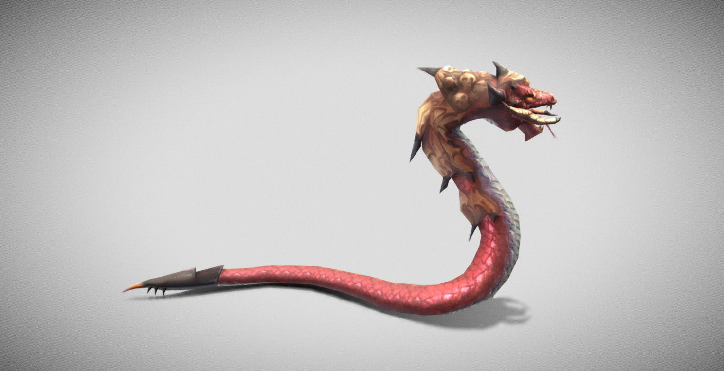 Dungeon Fantasy Monster - Serpent Low-poly 3D model_6