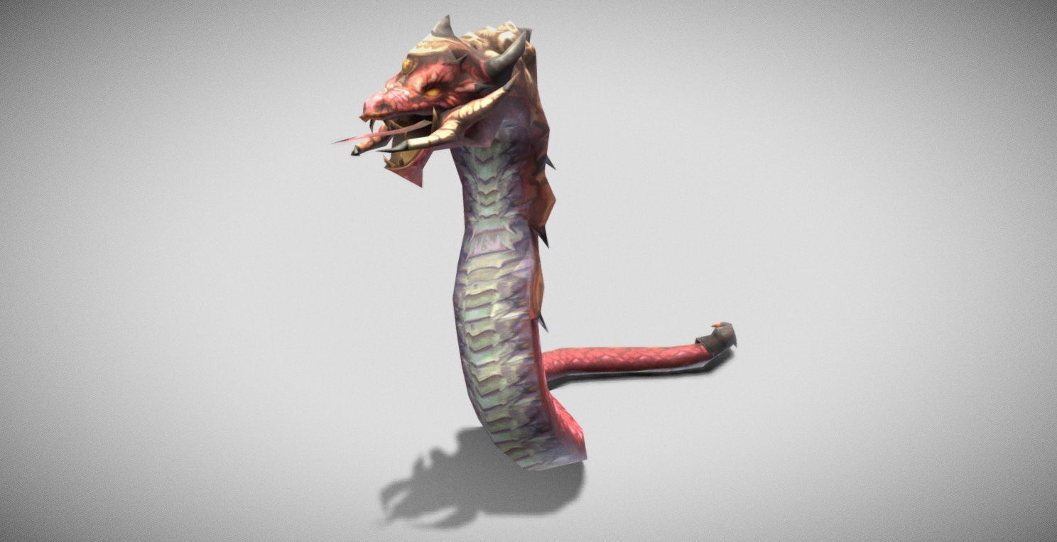 Dungeon Fantasy Monster - Serpent Low-poly 3D model_2