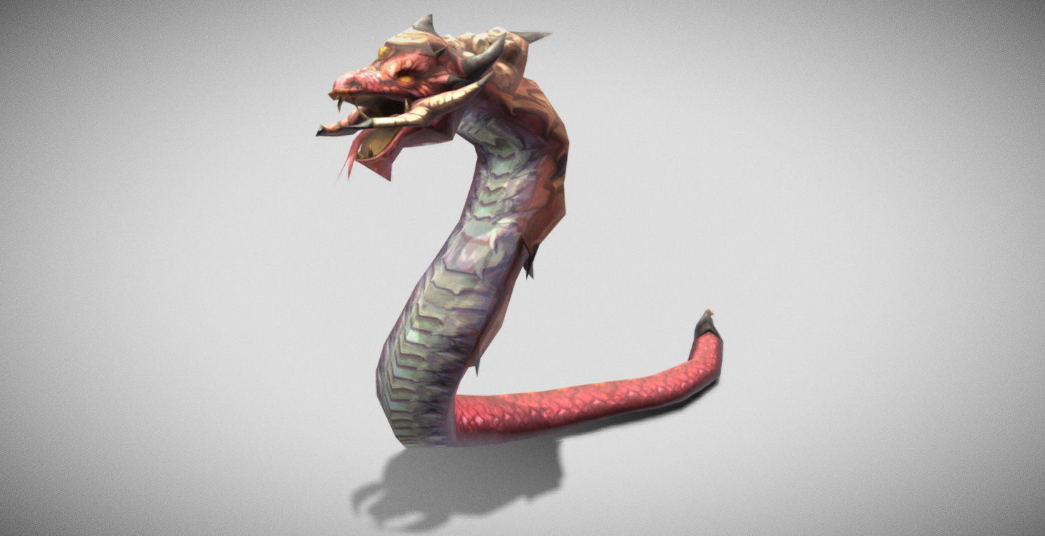 Dungeon Fantasy Monster - Serpent Low-poly 3D model_5