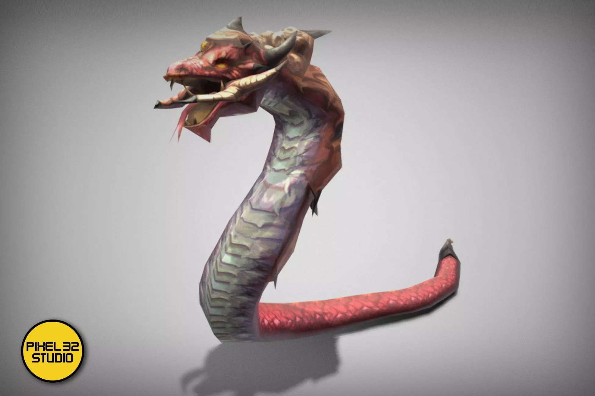 Dungeon Fantasy Monster - Serpent Low-poly 3D model_0