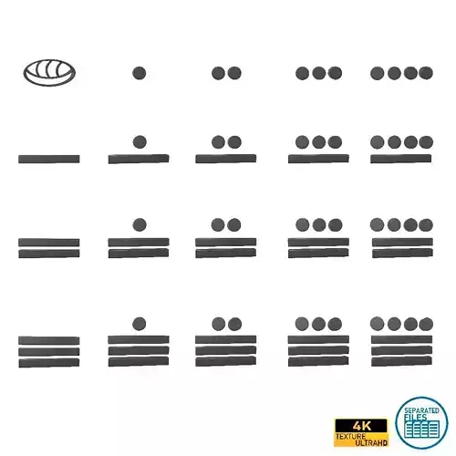 Maya Numerals Pack 01 Low-poly 3D model