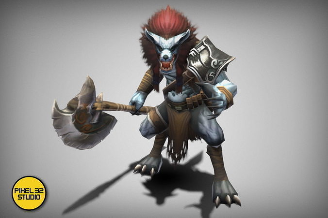 Dungeon Fantasy Monster - Savage Werewolf Low-poly 3D model
