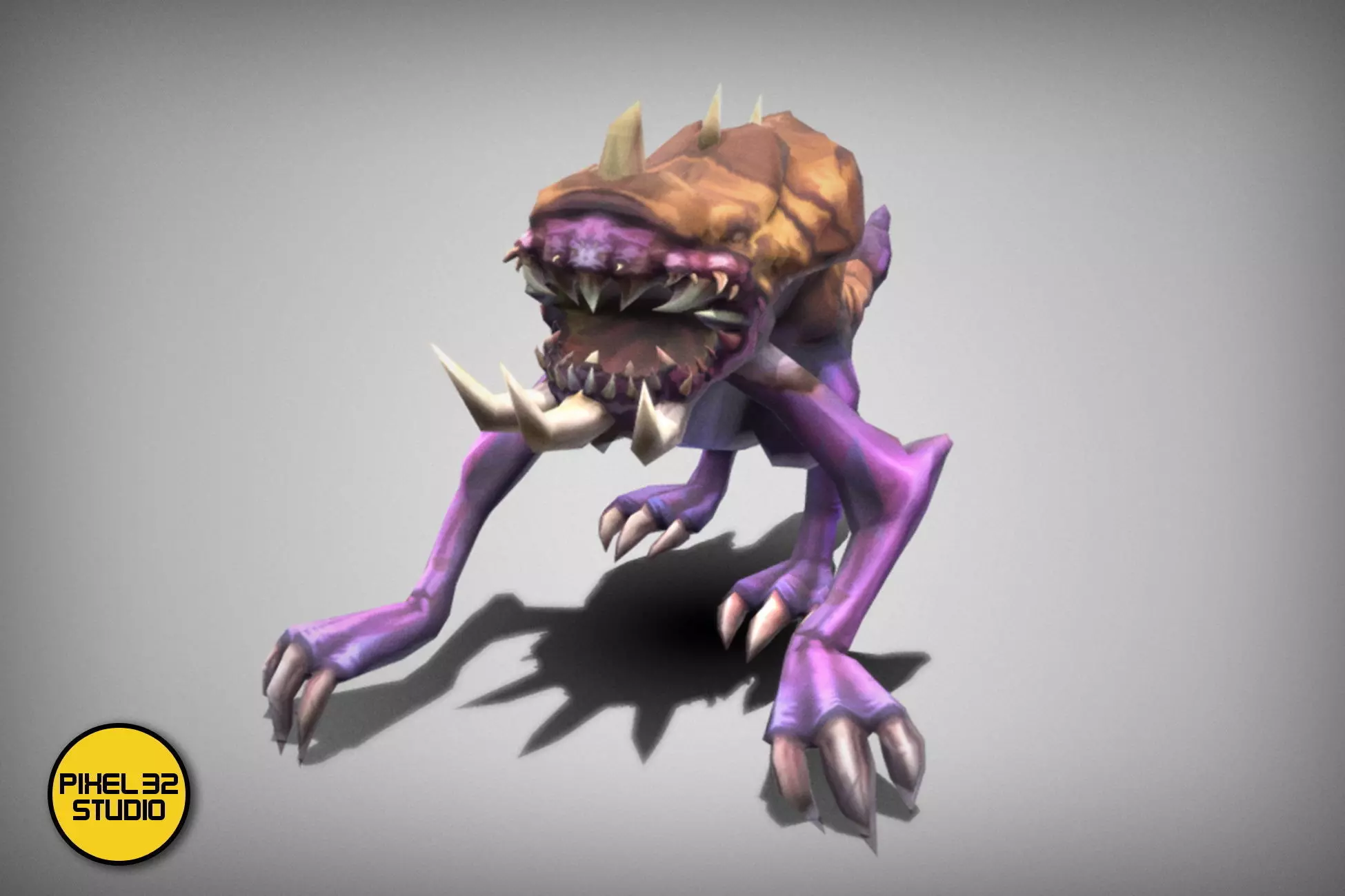 Dungeon Fantasy Monster - Twisted Mutant Lizard Low-poly 3D model_0