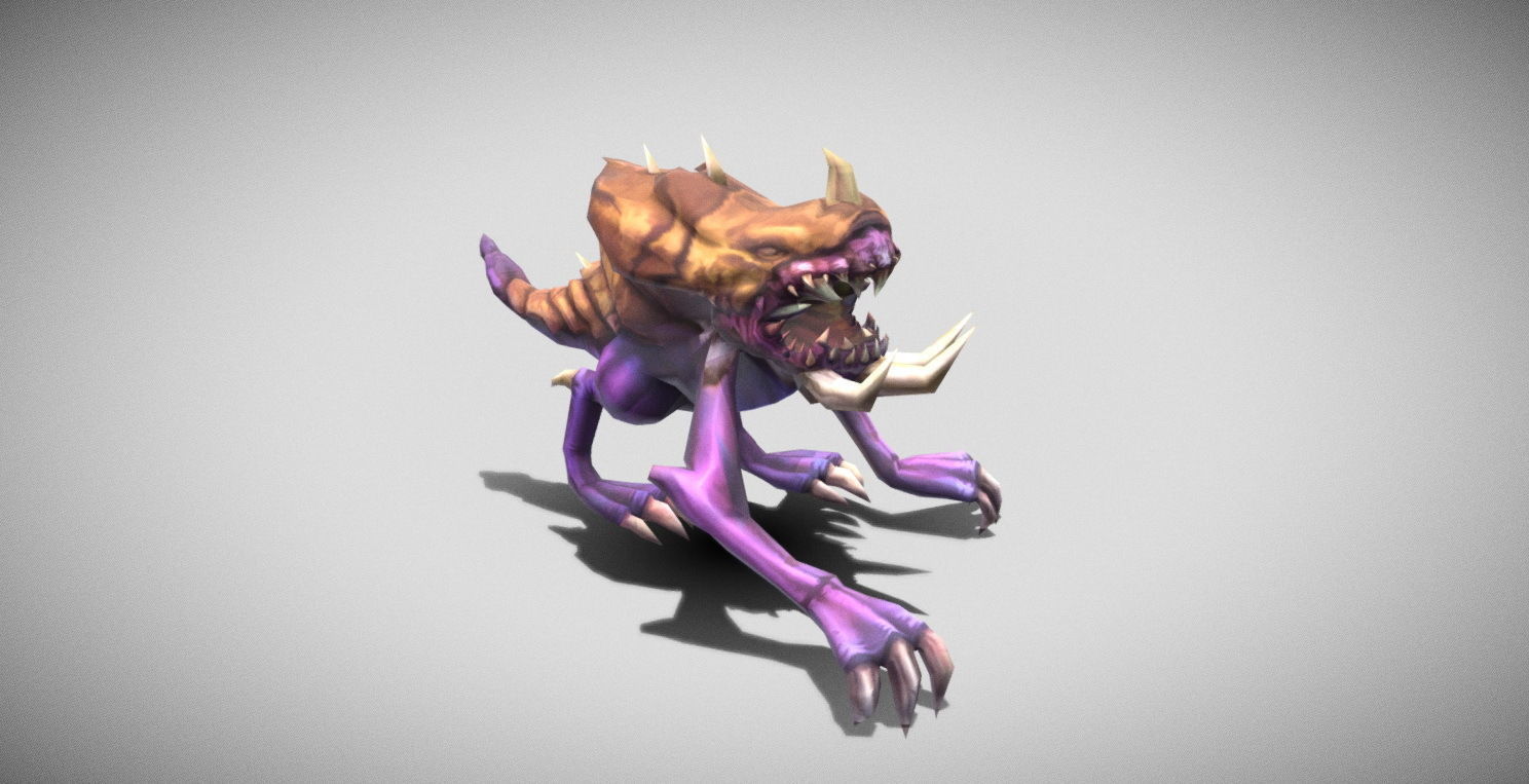 Dungeon Fantasy Monster - Twisted Mutant Lizard Low-poly 3D model_5