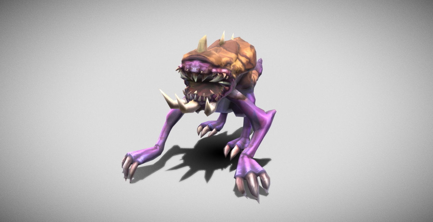 Dungeon Fantasy Monster - Twisted Mutant Lizard Low-poly 3D model_2