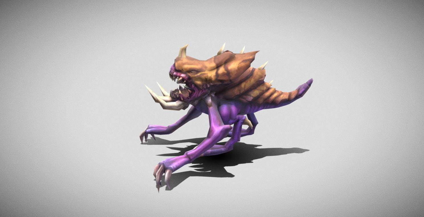 Dungeon Fantasy Monster - Twisted Mutant Lizard Low-poly 3D model_8