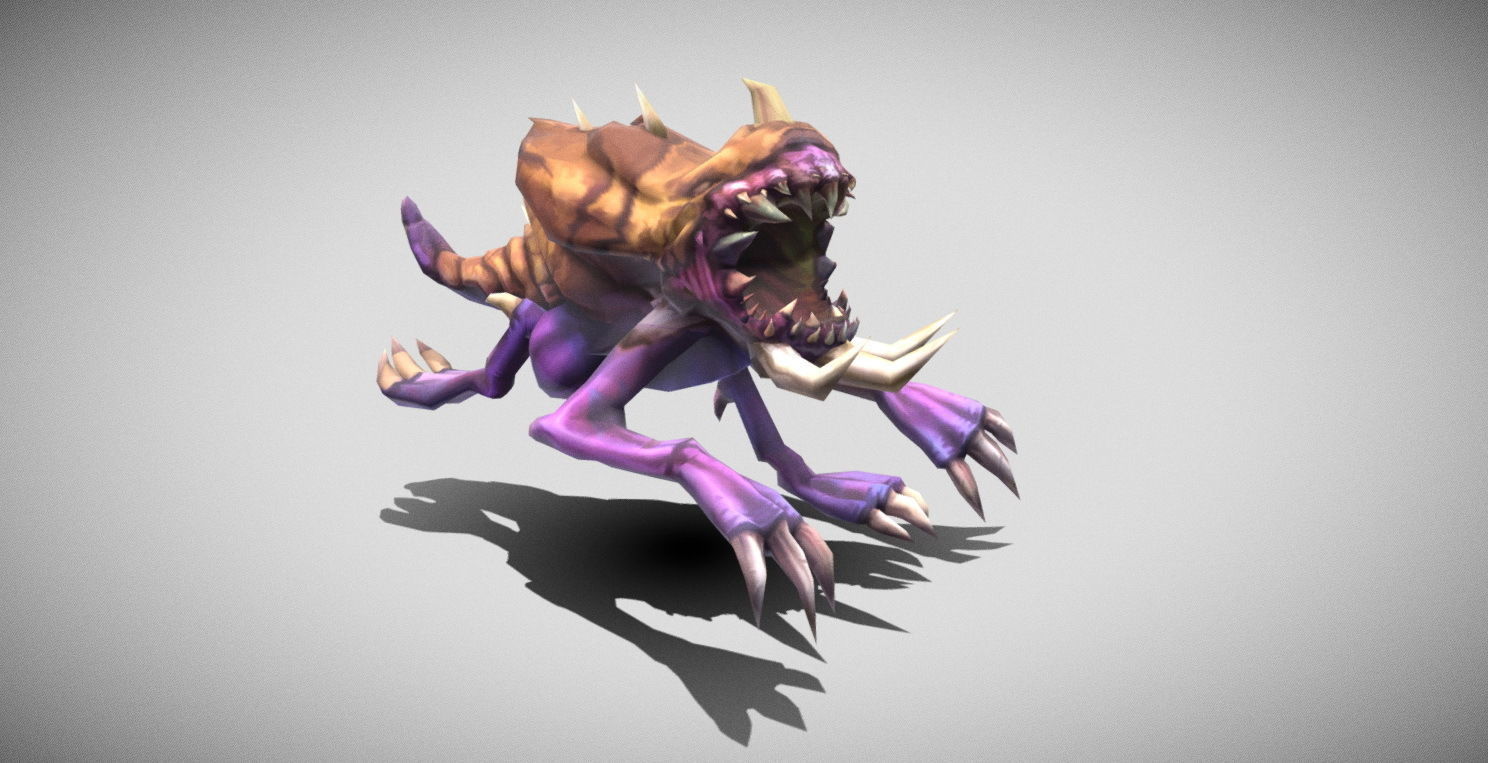 Dungeon Fantasy Monster - Twisted Mutant Lizard Low-poly 3D model_14