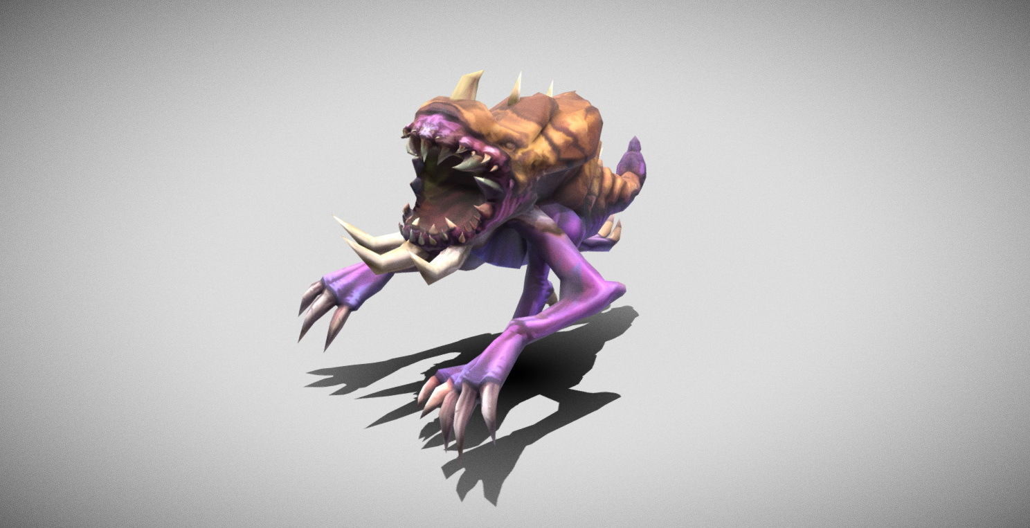 Dungeon Fantasy Monster - Twisted Mutant Lizard Low-poly 3D model_13