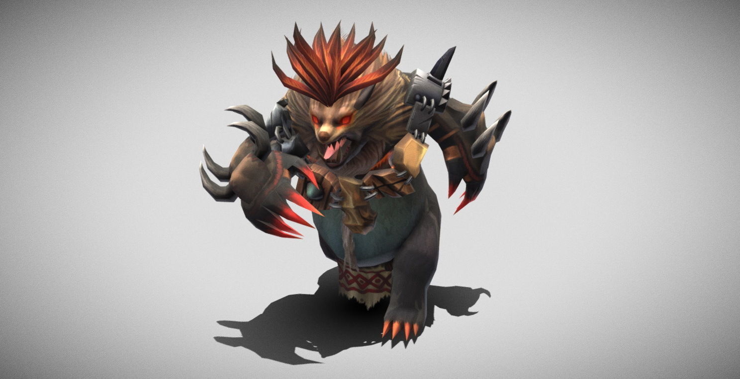 Dungeon Fantasy Monster - Red-haired Bear Low-poly 3D model_19