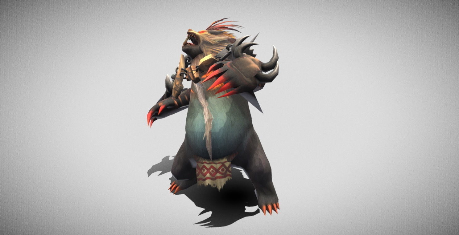Dungeon Fantasy Monster - Red-haired Bear Low-poly 3D model_30
