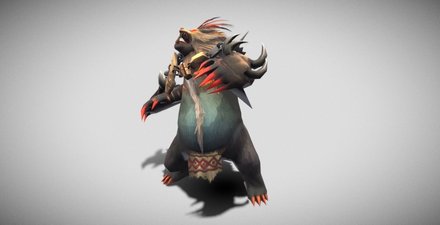 Dungeon Fantasy Monster - Red-haired Bear Low-poly 3D model_31