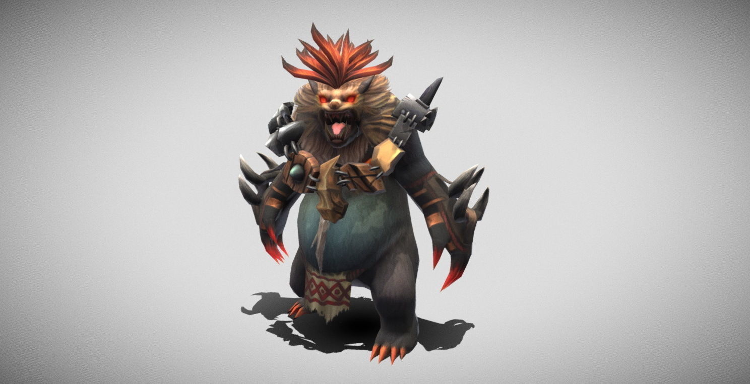 Dungeon Fantasy Monster - Red-haired Bear Low-poly 3D model_3