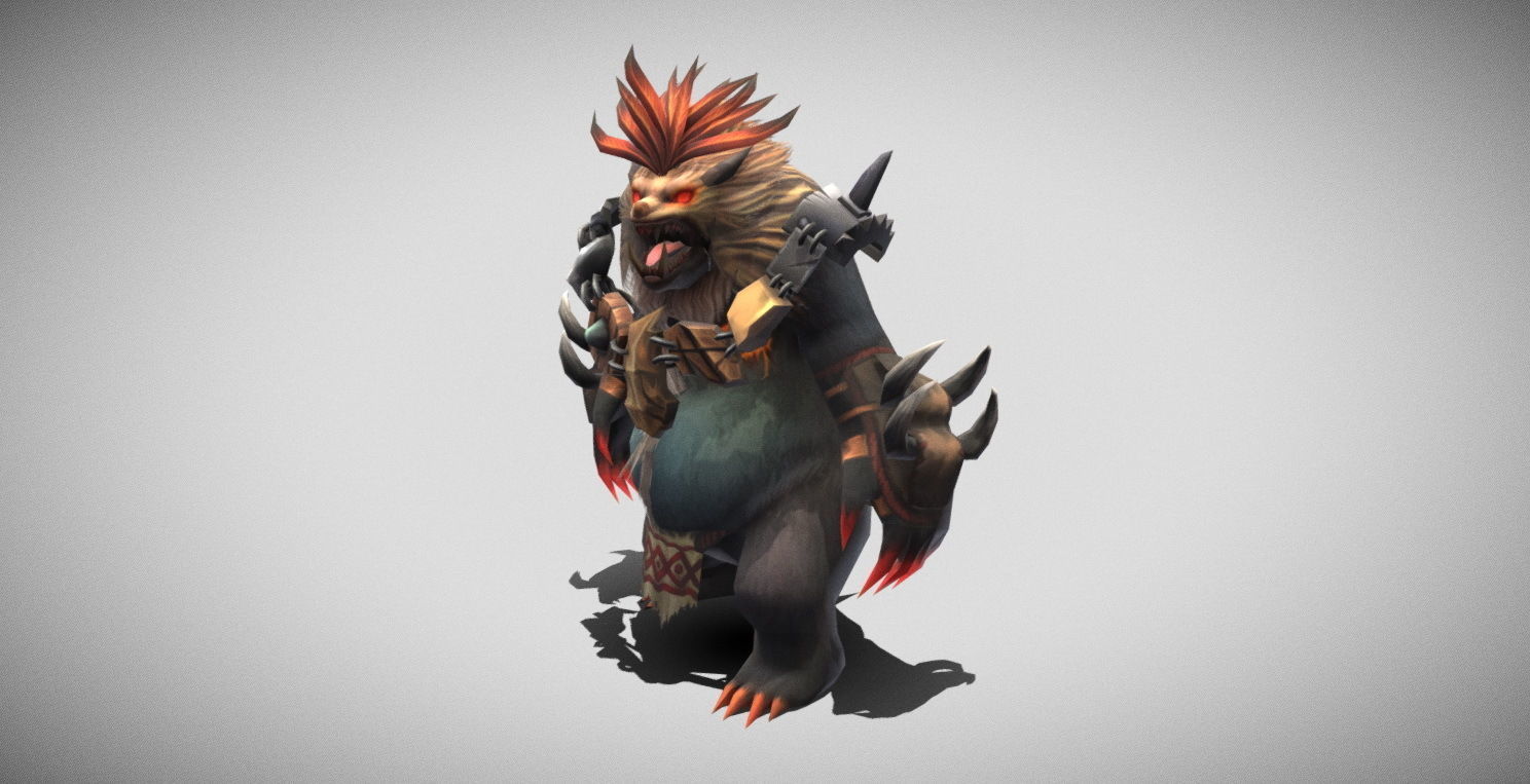 Dungeon Fantasy Monster - Red-haired Bear Low-poly 3D model_16