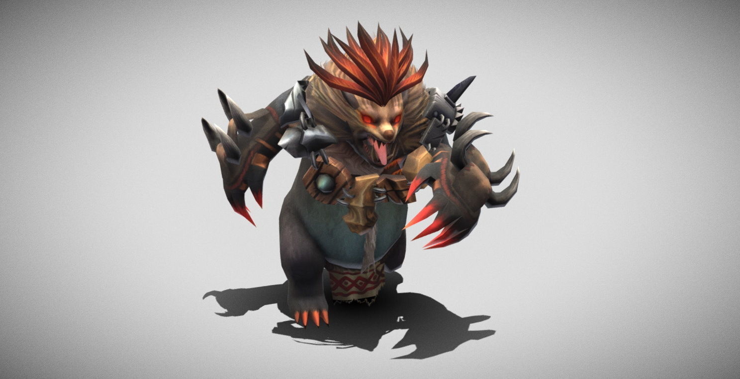 Dungeon Fantasy Monster - Red-haired Bear Low-poly 3D model_20