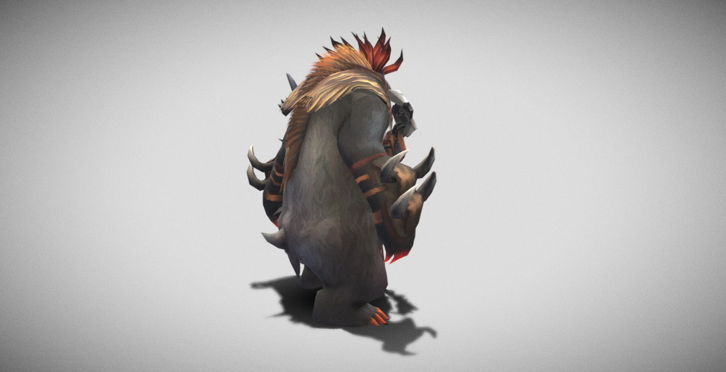 Dungeon Fantasy Monster - Red-haired Bear Low-poly 3D model_10