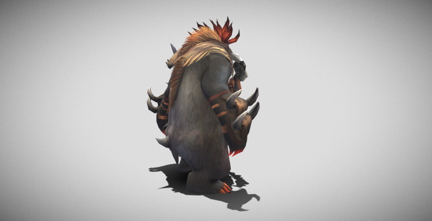 Dungeon Fantasy Monster - Red-haired Bear Low-poly 3D model_11