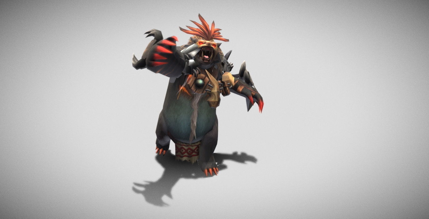 Dungeon Fantasy Monster - Red-haired Bear Low-poly 3D model_27