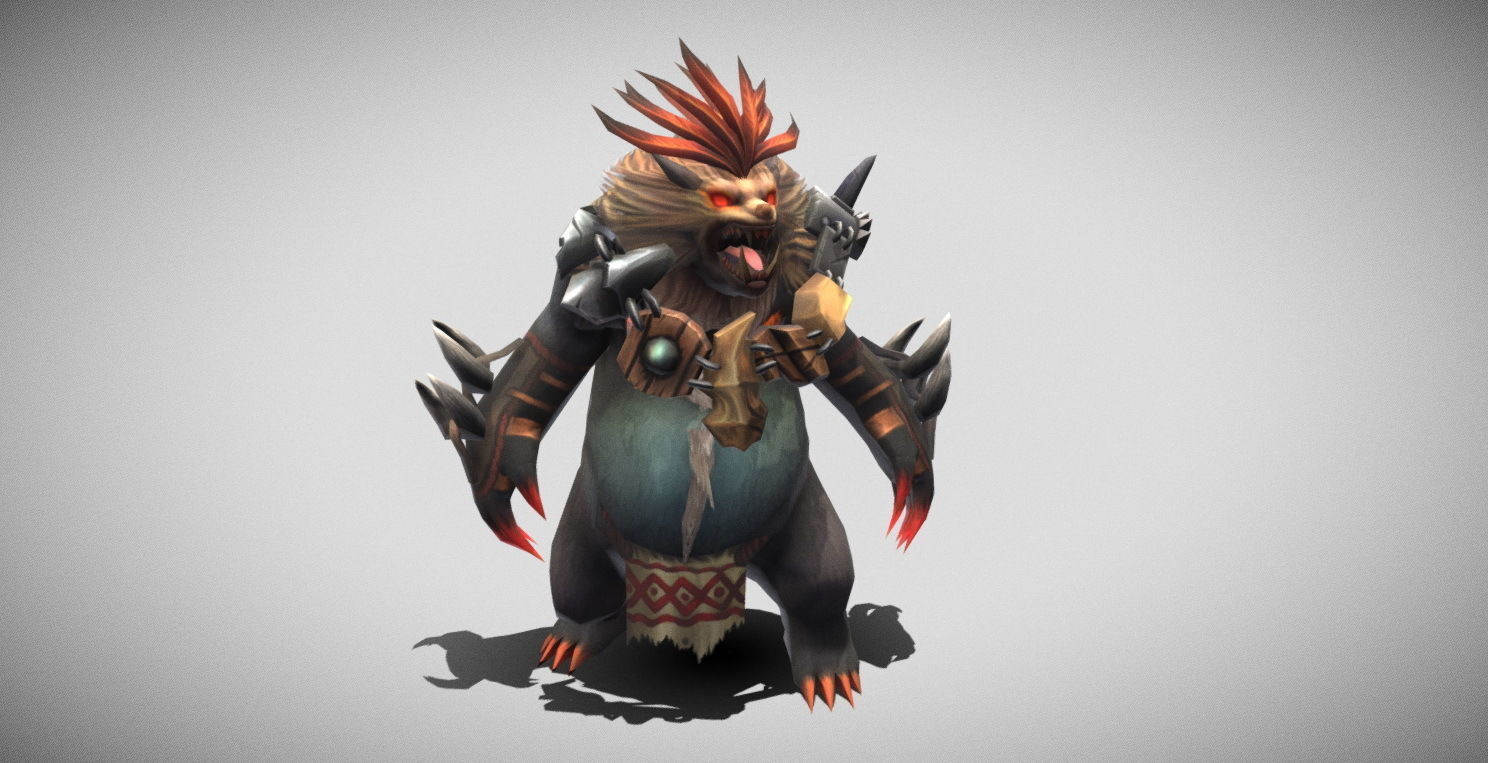 Dungeon Fantasy Monster - Red-haired Bear Low-poly 3D model_4