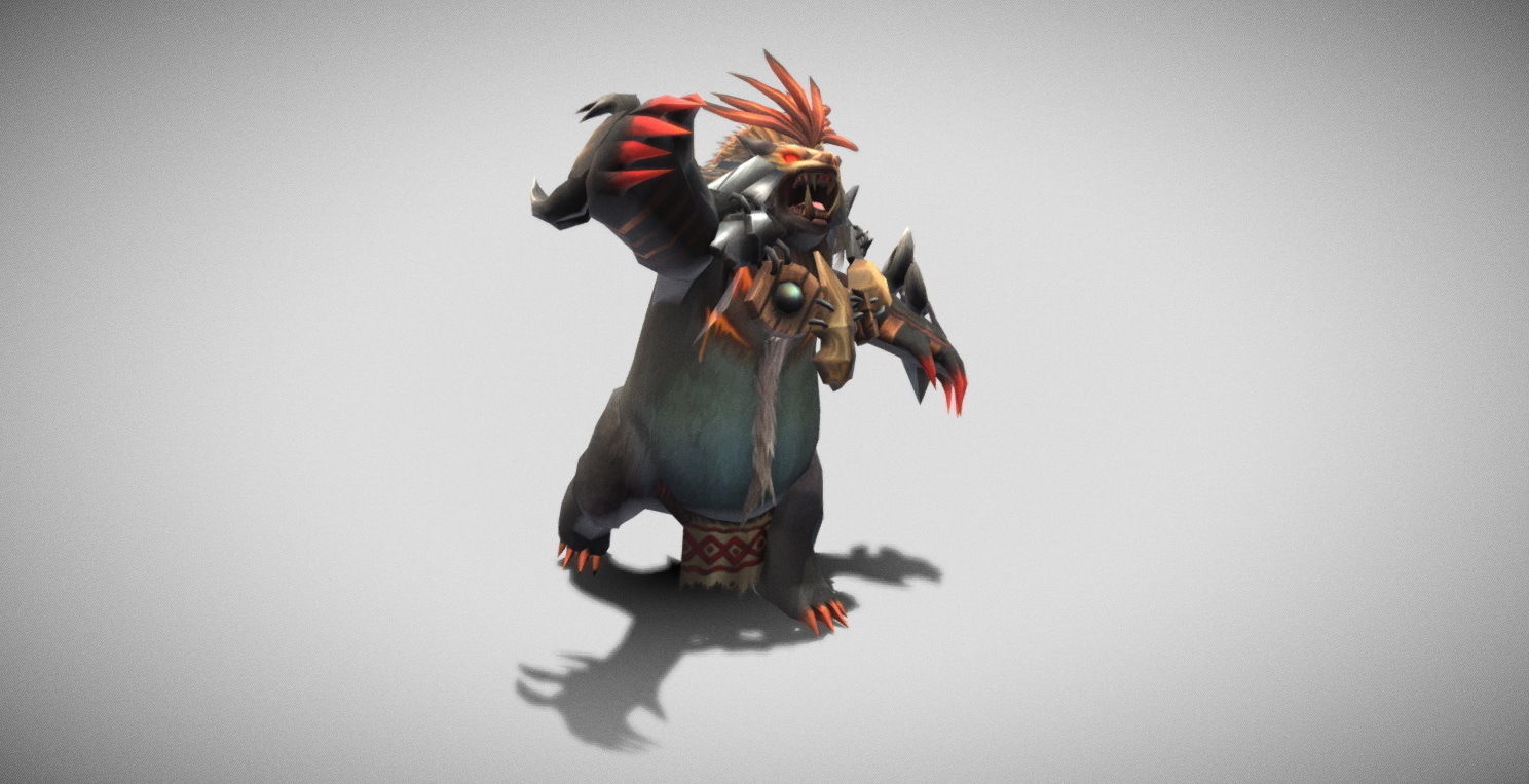 Dungeon Fantasy Monster - Red-haired Bear Low-poly 3D model_24