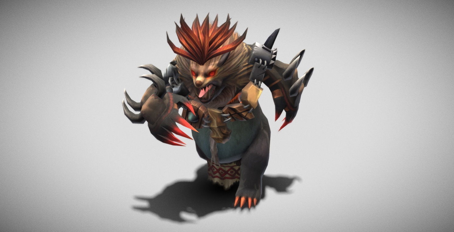 Dungeon Fantasy Monster - Red-haired Bear Low-poly 3D model_18