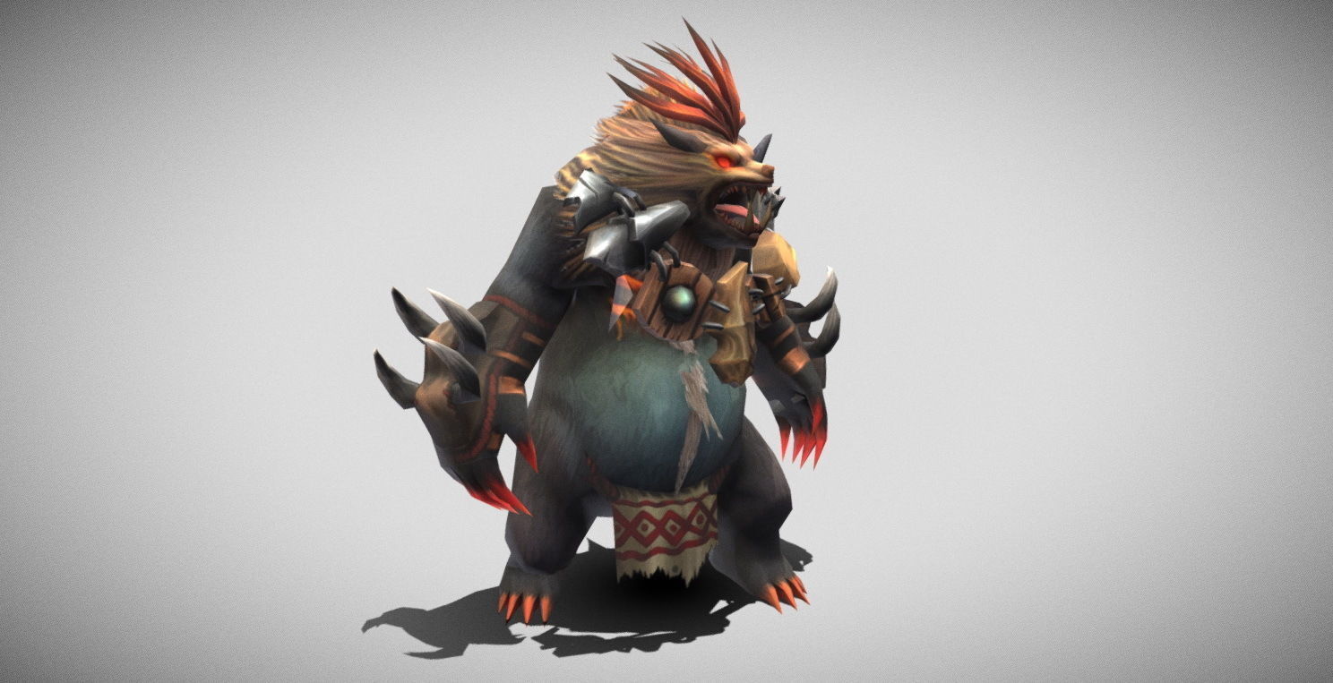 Dungeon Fantasy Monster - Red-haired Bear Low-poly 3D model_7