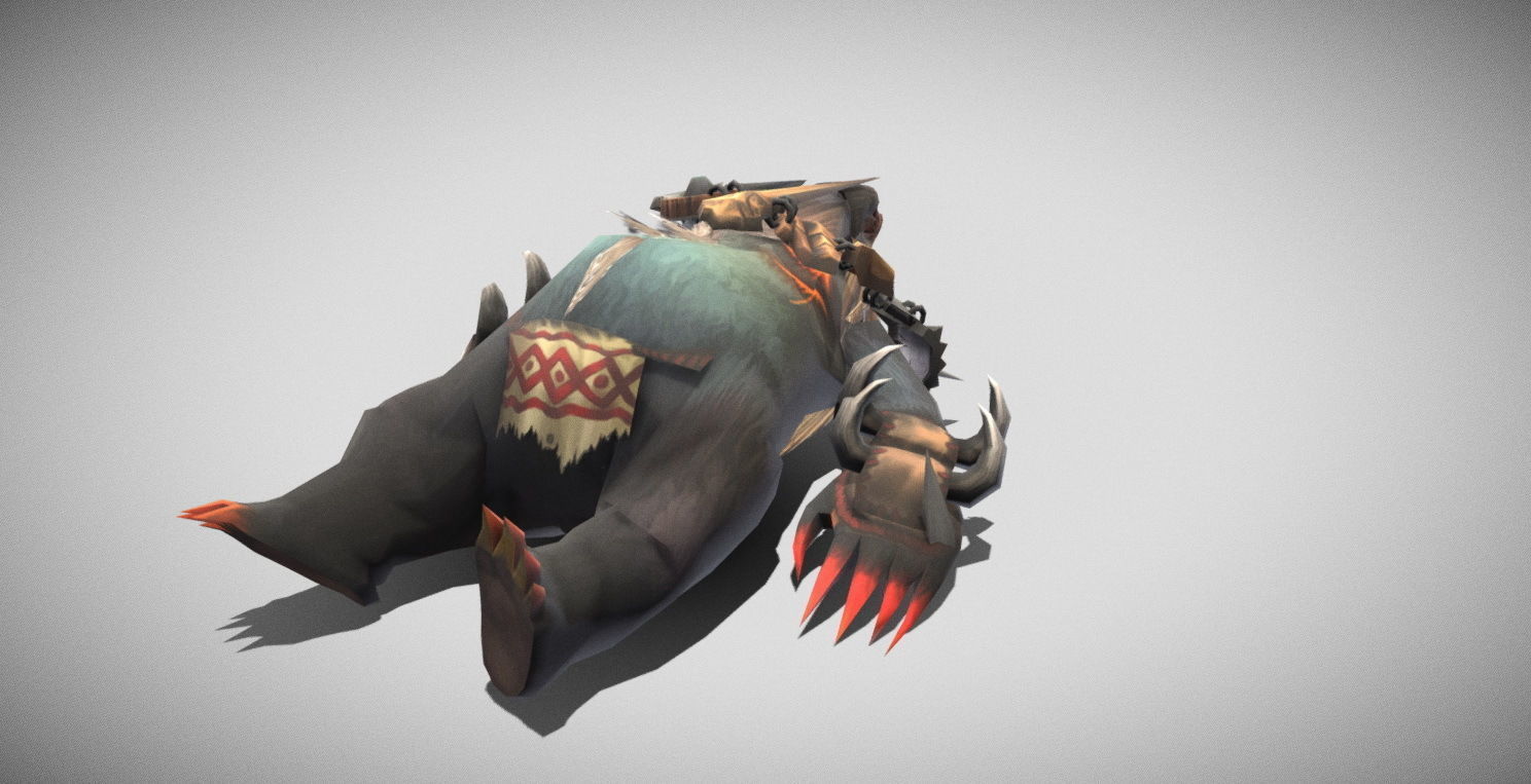 Dungeon Fantasy Monster - Red-haired Bear Low-poly 3D model_34