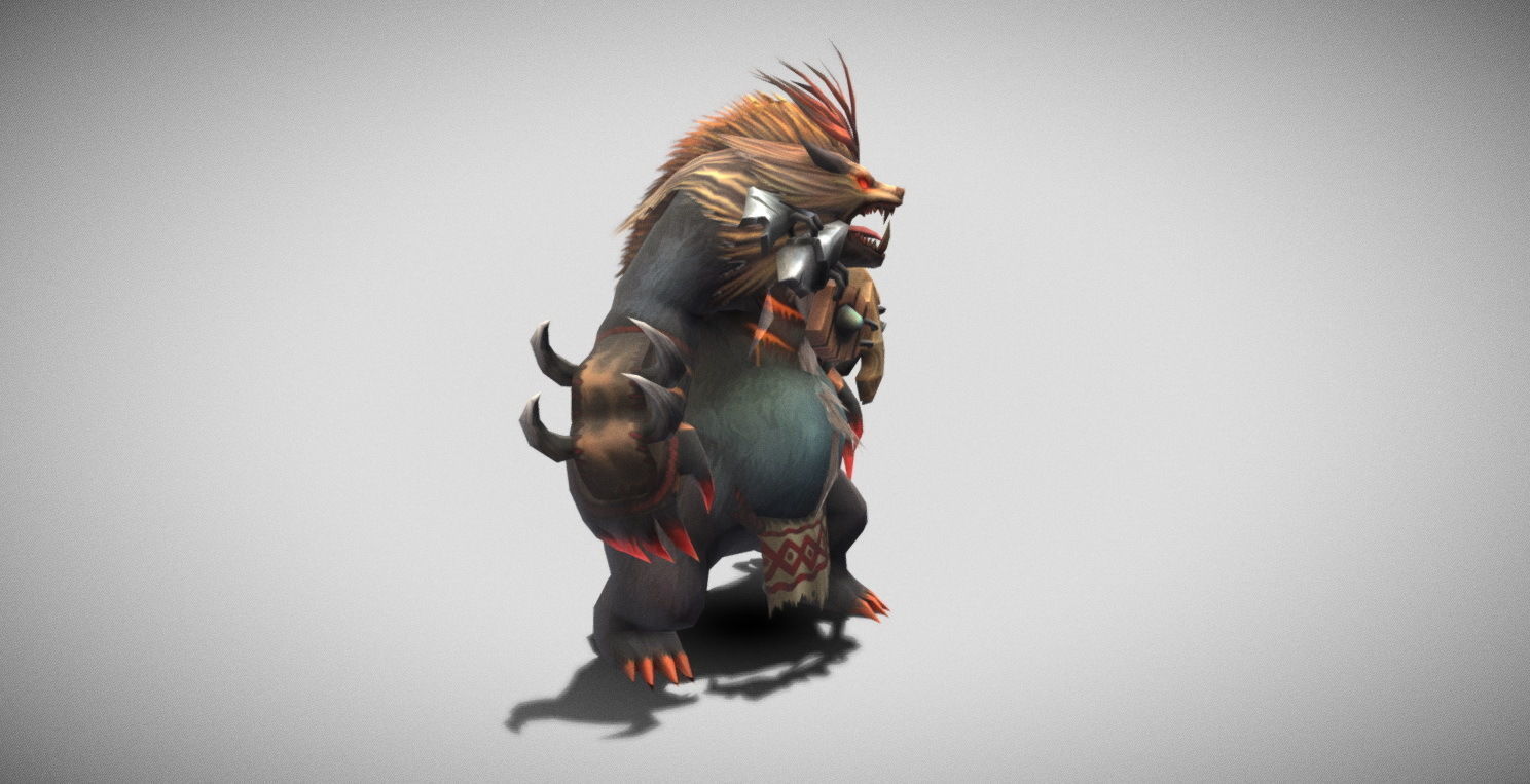 Dungeon Fantasy Monster - Red-haired Bear Low-poly 3D model_9