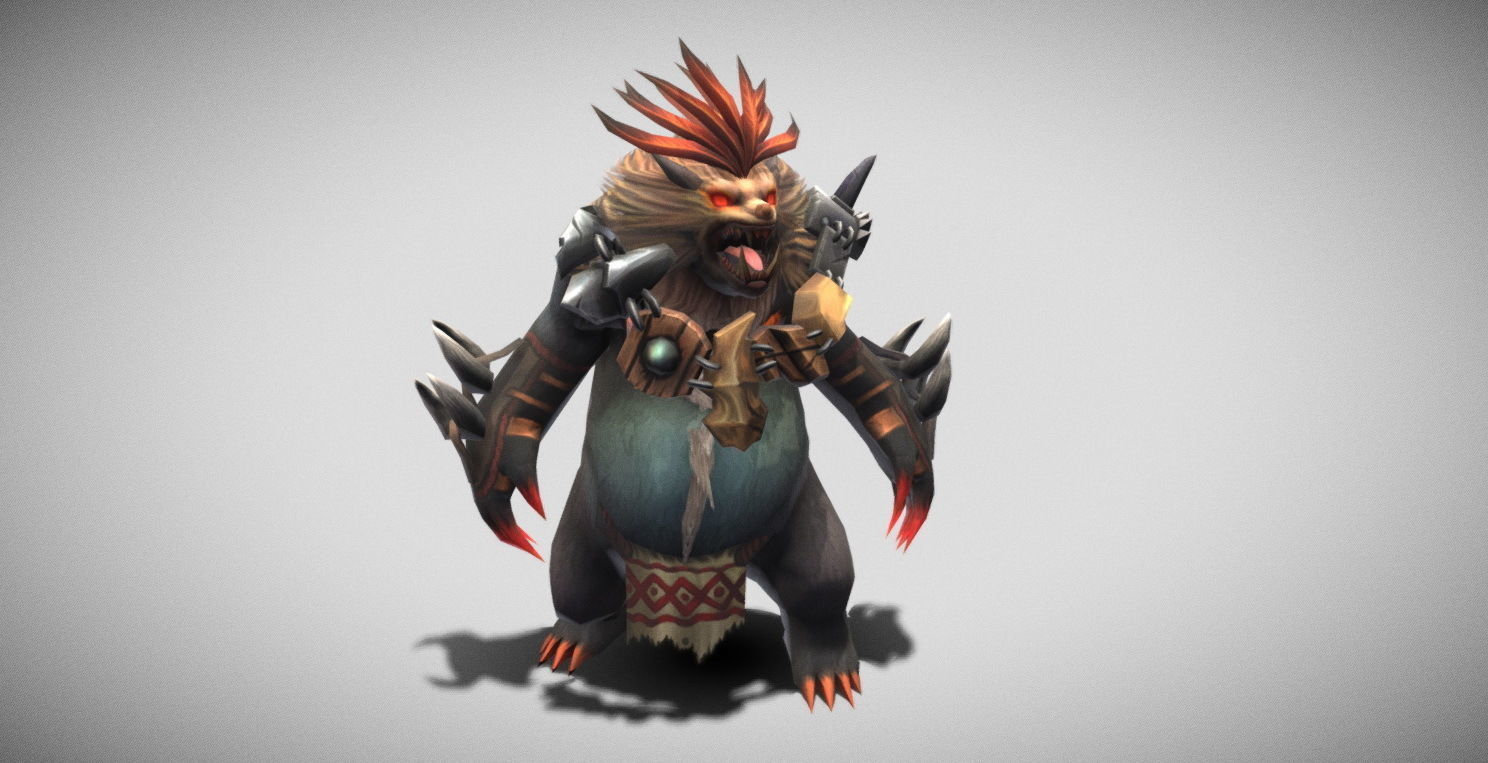 Dungeon Fantasy Monster - Red-haired Bear Low-poly 3D model_5