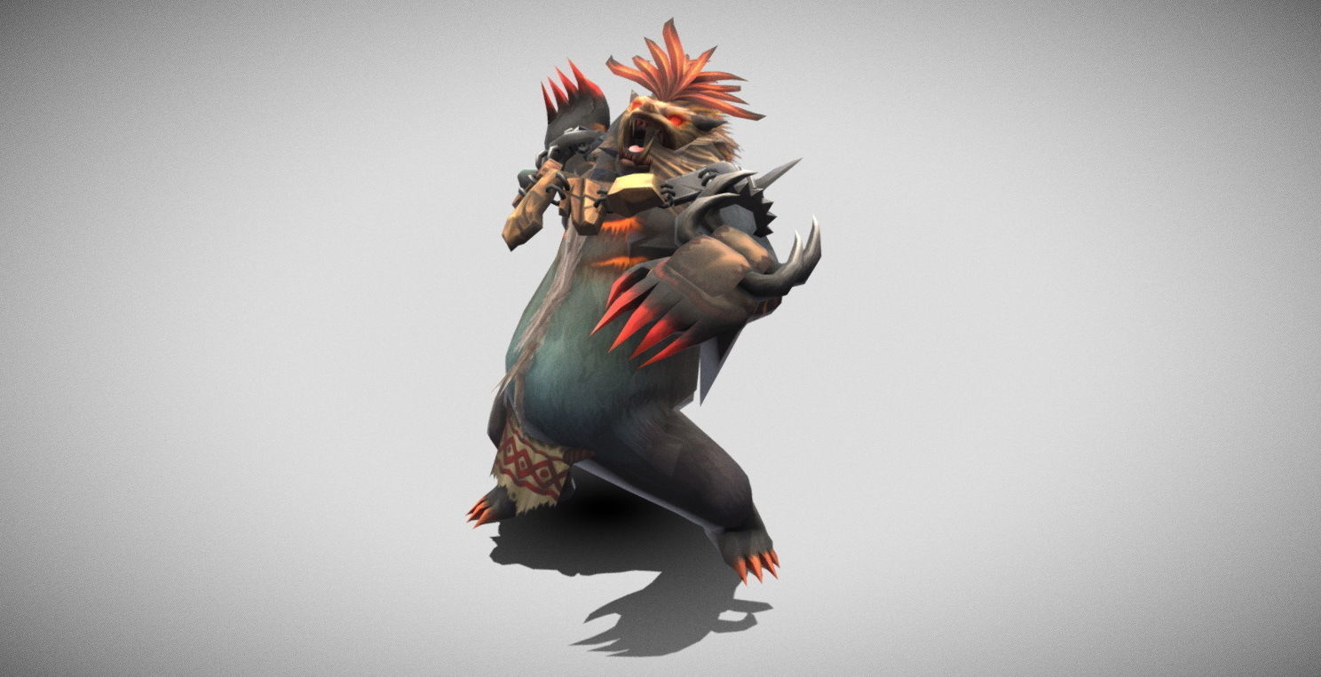 Dungeon Fantasy Monster - Red-haired Bear Low-poly 3D model_23