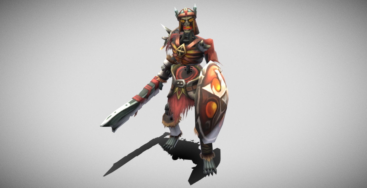 Dungeon Fantasy Monster - Skeleton Warrior Low-poly 3D model_3
