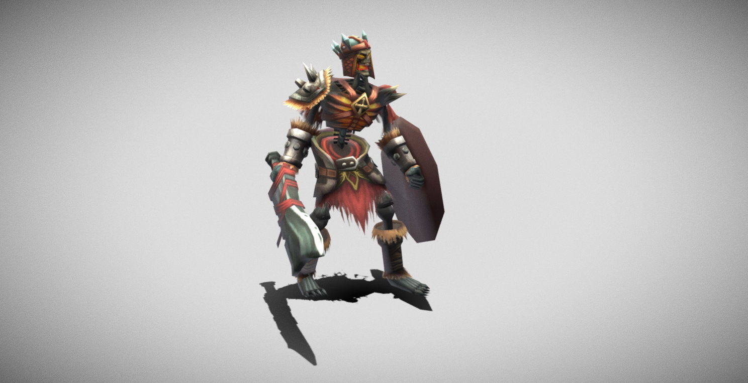 Dungeon Fantasy Monster - Skeleton Warrior Low-poly 3D model_4