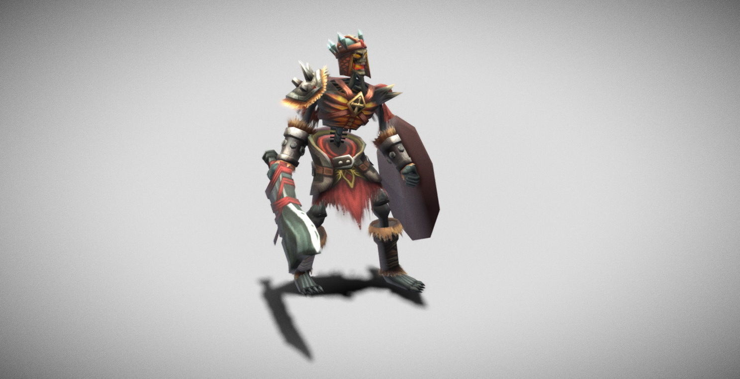 Dungeon Fantasy Monster - Skeleton Warrior Low-poly 3D model_5
