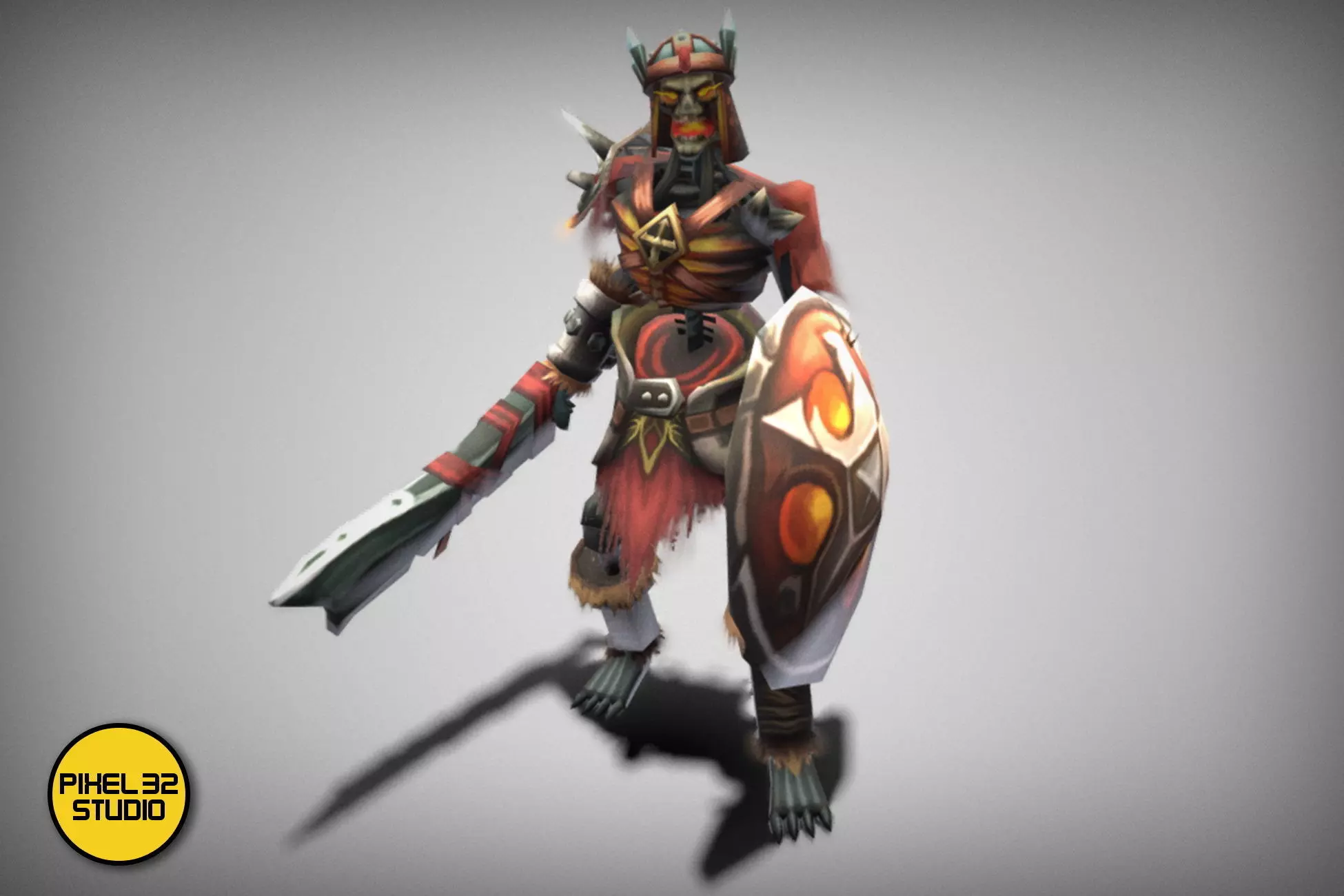 Dungeon Fantasy Monster - Skeleton Warrior Low-poly 3D model_0