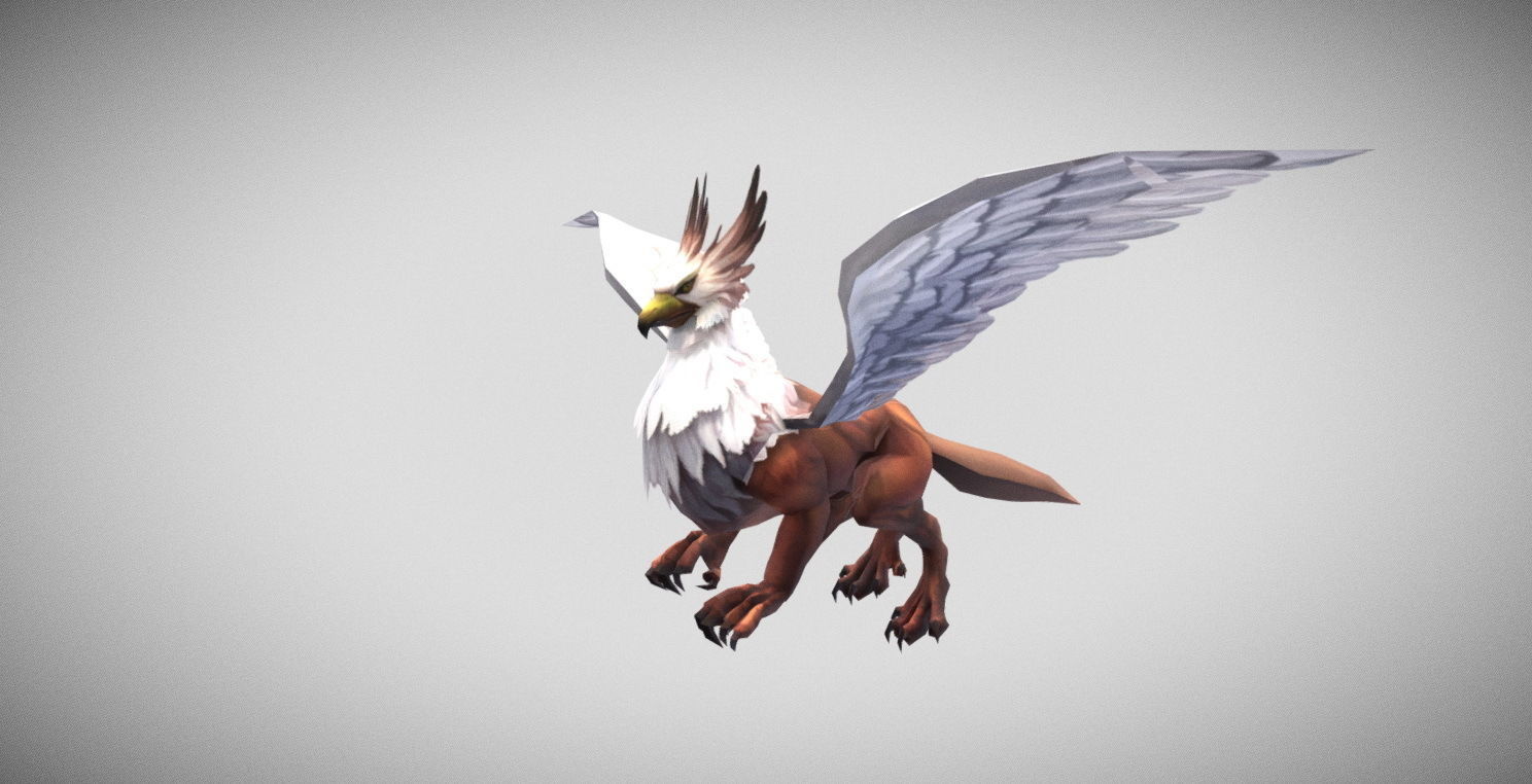 Dungeon Fantasy Monster - Gryphon Low-poly 3D model_8