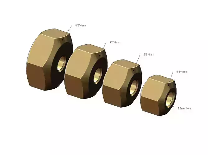 Hexagonal nut bracelet bead and charm 