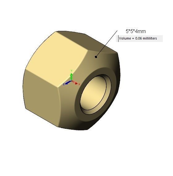 Hexagonal nut bracelet bead and charm 3D print model_9