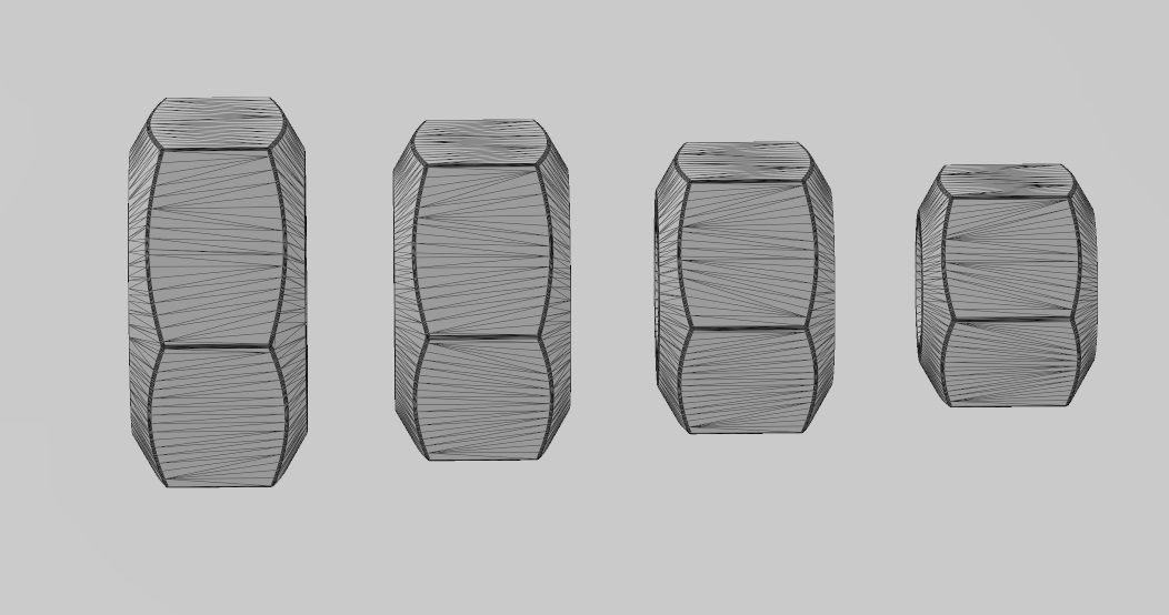 Hexagonal nut bracelet bead and charm 3D print model_11