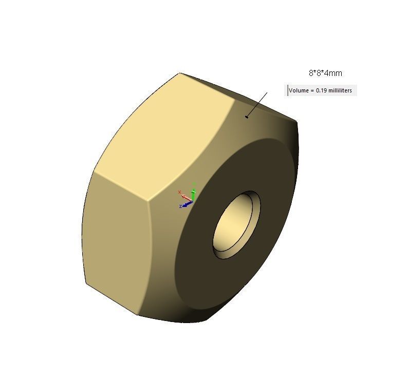 Hexagonal nut bracelet bead and charm 3D print model_12