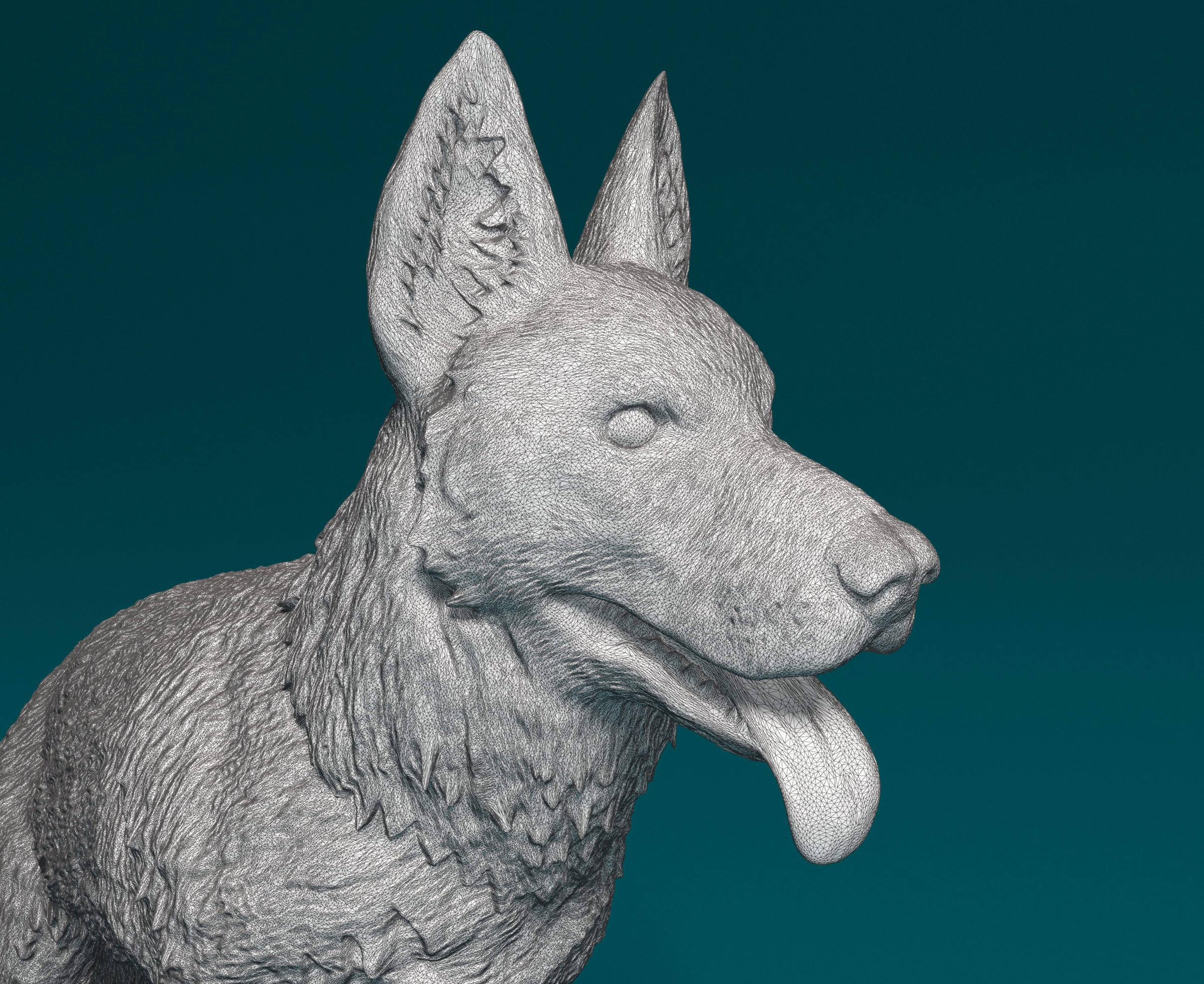 German shepherd 3D print model_5