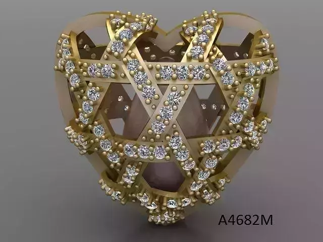 pendant gold heart shaped with diamonds