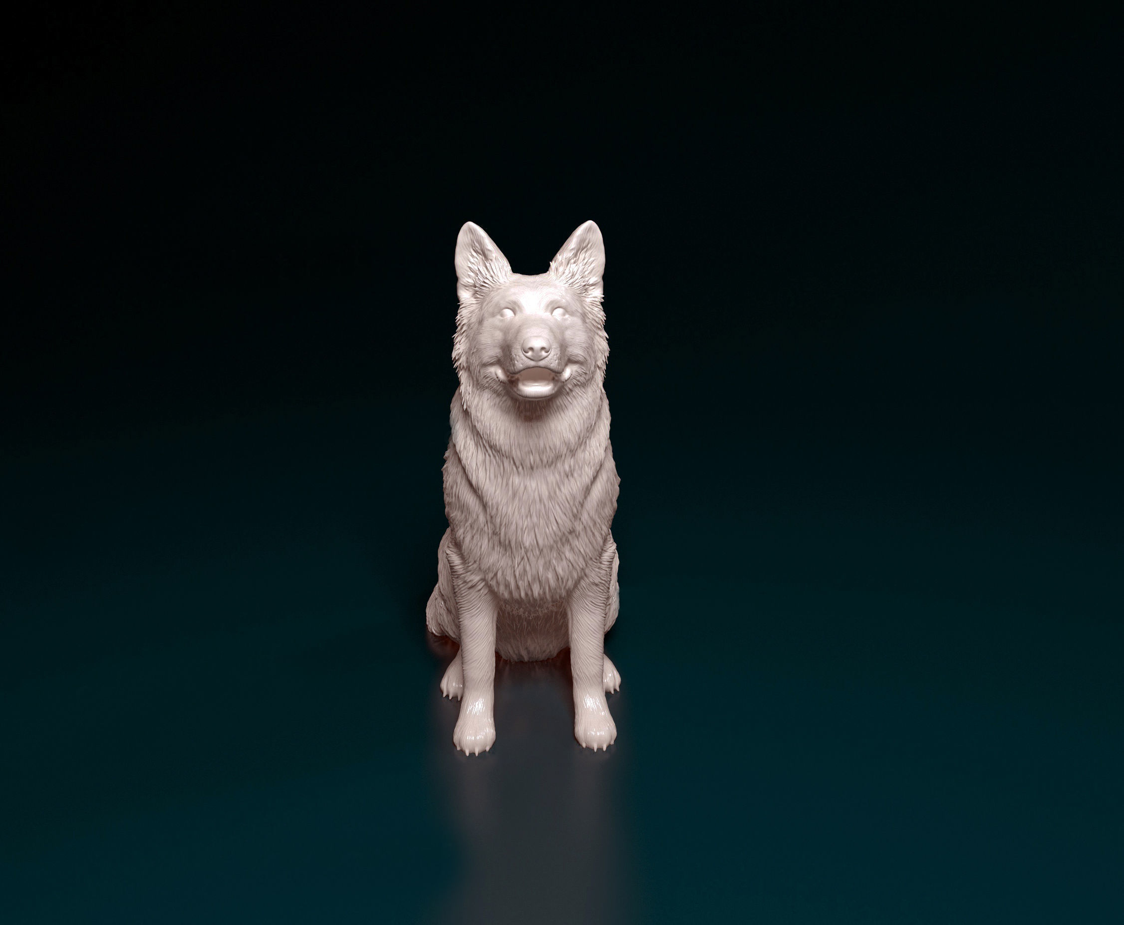 German shepherd long haired 3D print model_2