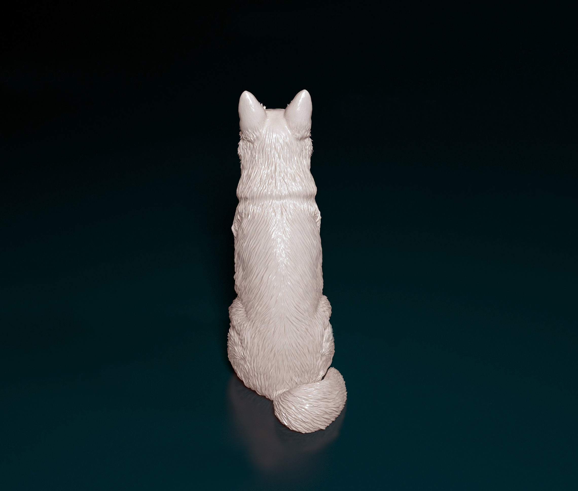 German shepherd long haired 3D print model_3