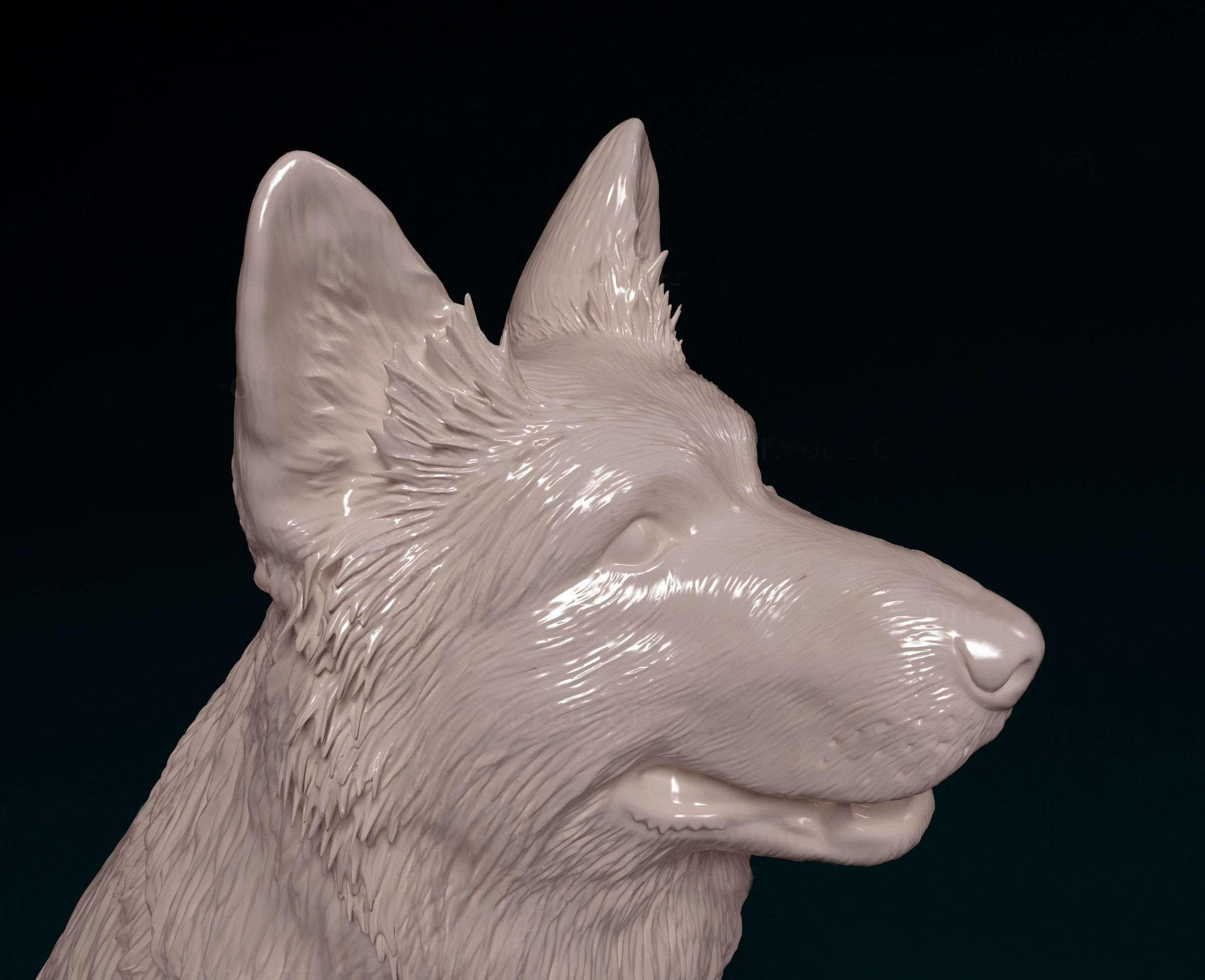 German shepherd long haired 3D print model_7