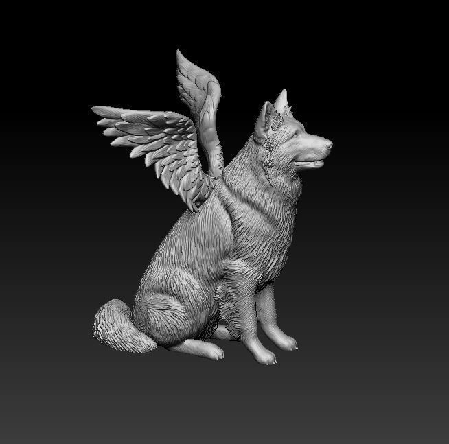 German shepherd long haired 3D print model_9