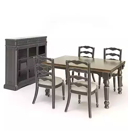 Grey Wood Dining Room Set