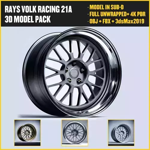 RAYS VOLK RACING 21A Low-poly 3D model