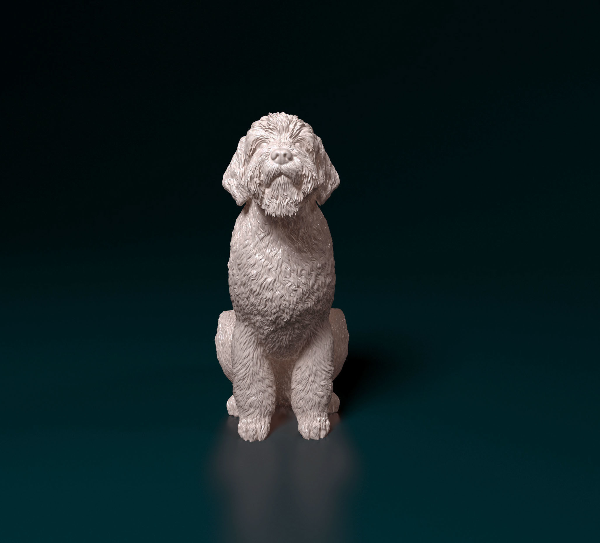 GoldenDoodle figurine of dog 3D print model_5