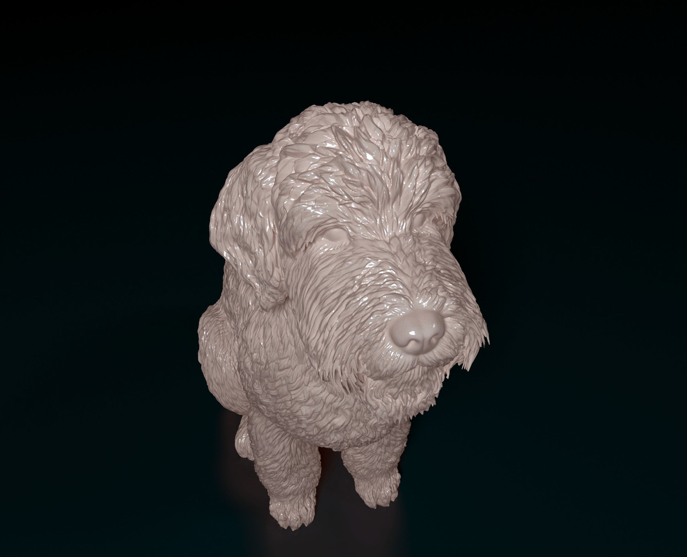 GoldenDoodle figurine of dog 3D print model_9