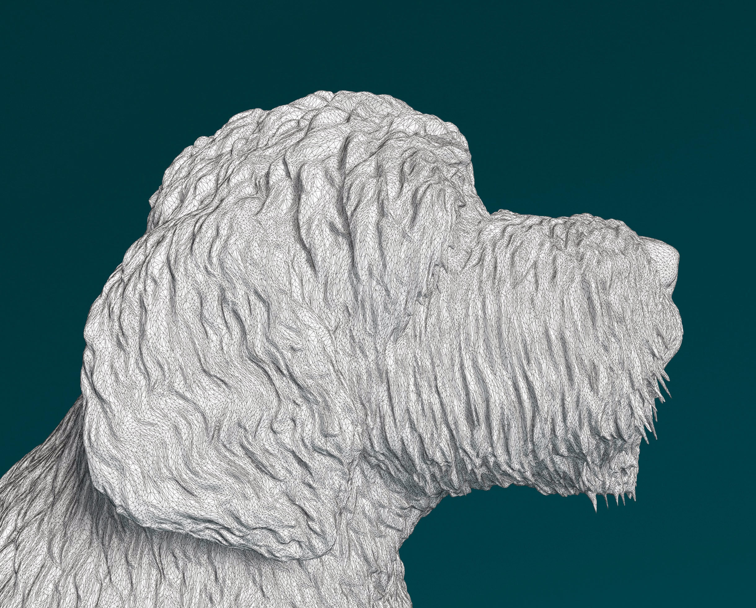 GoldenDoodle figurine of dog 3D print model_8