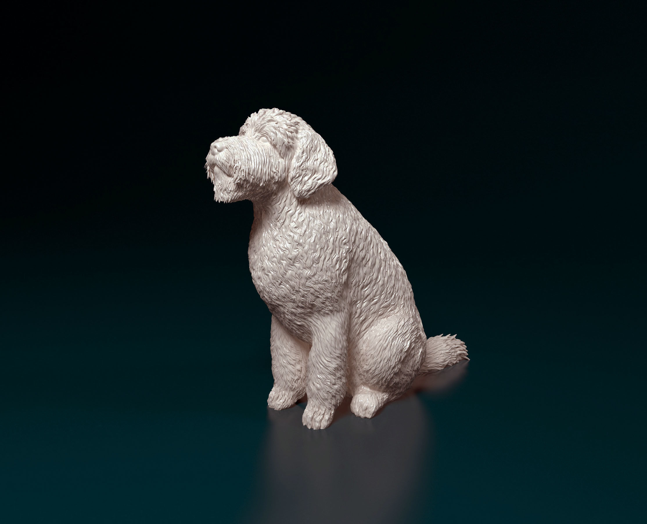GoldenDoodle figurine of dog 3D print model_4